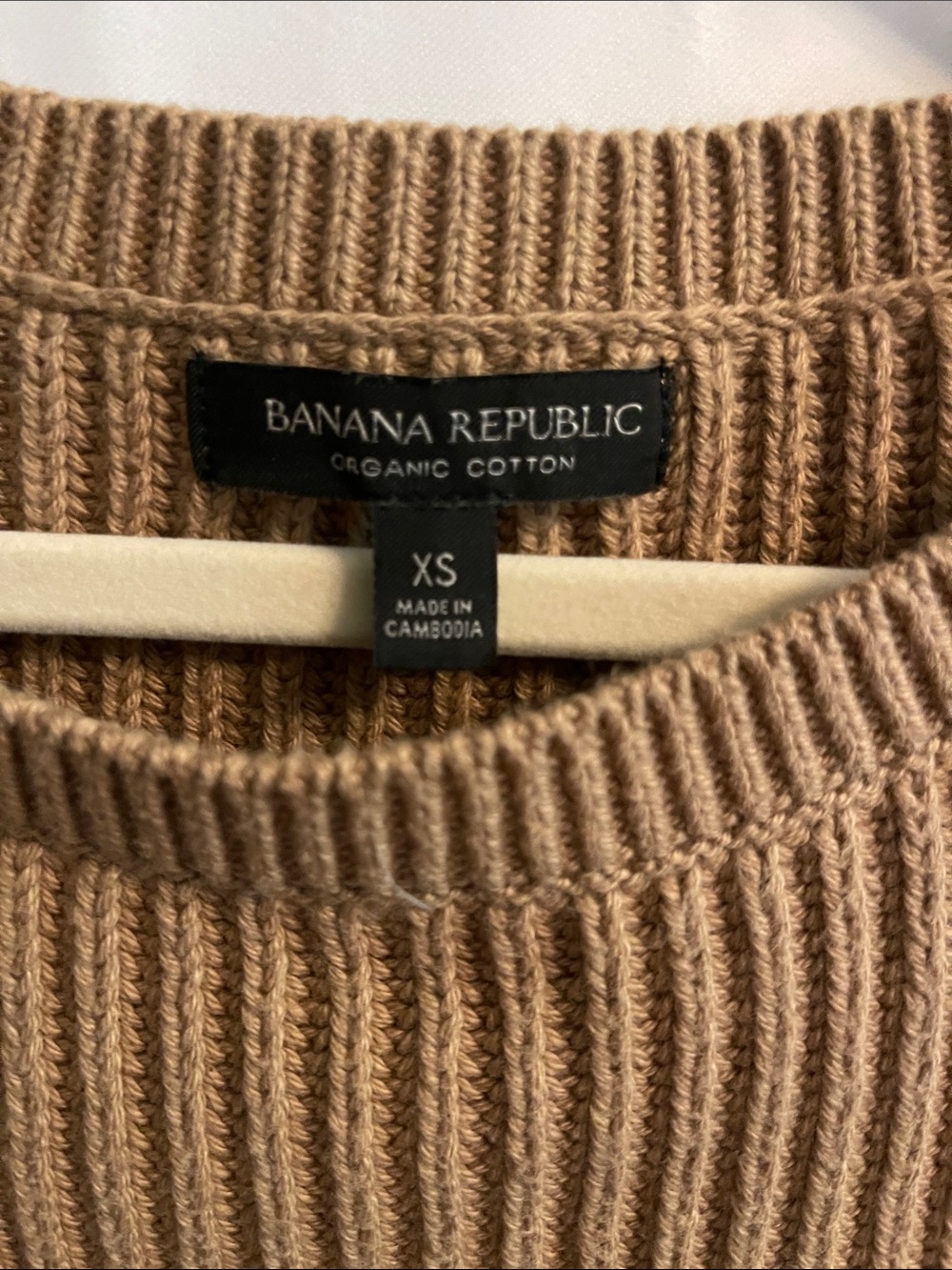 Banana Republic Women's Camel Ribbed Scoop-Neck Sweater - Picture 2 of 8